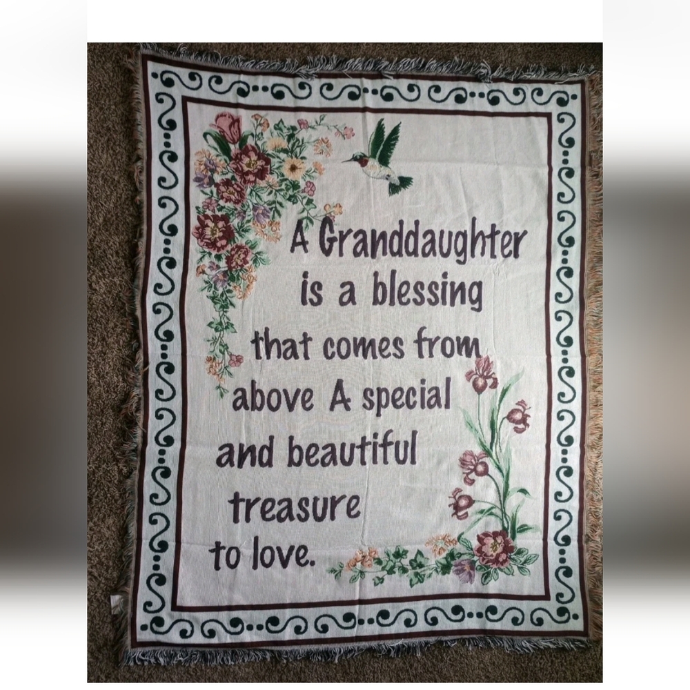 Tapestry Throw Blanket Collections Etc "GRANDDAUGHTER" 52"X64"